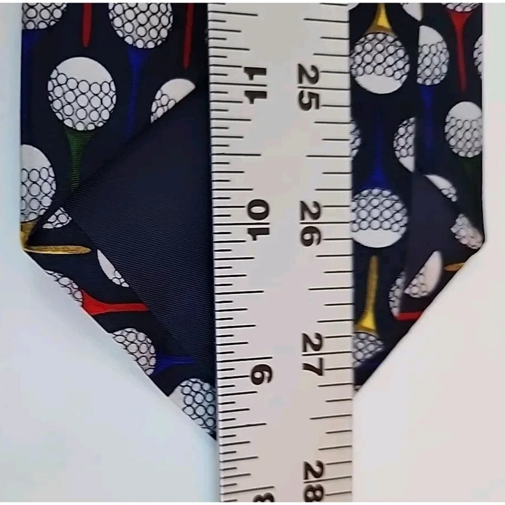 Golf Ball Club Tee 100% Silk Tie Neck Tie‎ Novelty Sport Theme Gift Why Knot